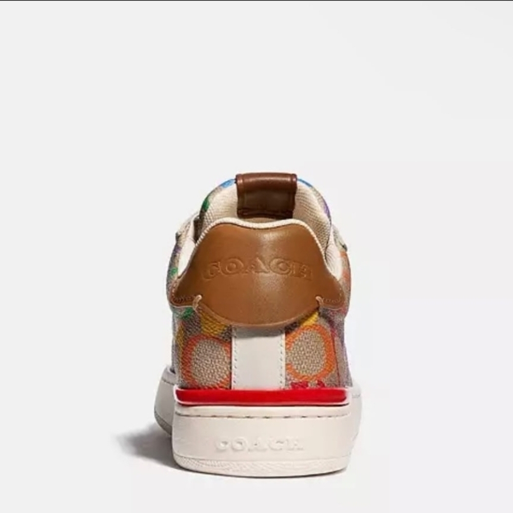 NWOT COACH Lowline Low Top Sneaker in Rainbow Signature Canvas Size US 10B - Picture 3 of 10